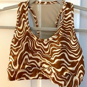 New Noli Groove Core Bra Cream/Brown NWT Size Small